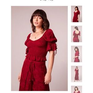 FINAL PRICE Band of Gypsies Burgundy Puff Sleeve Blouse
